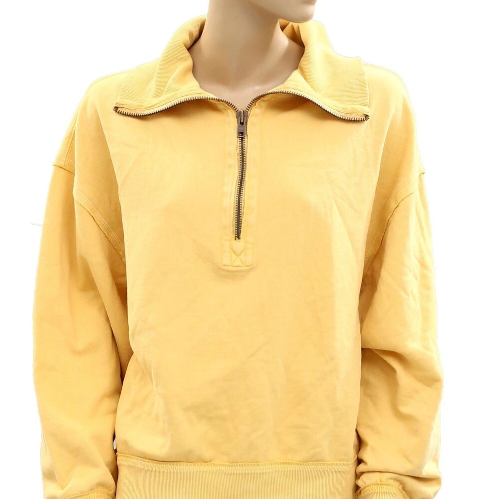 Free People We The Free Parker Half-Zip Pullover Sweatshirt Top Cozy L 284475 - Picture 6 of 10